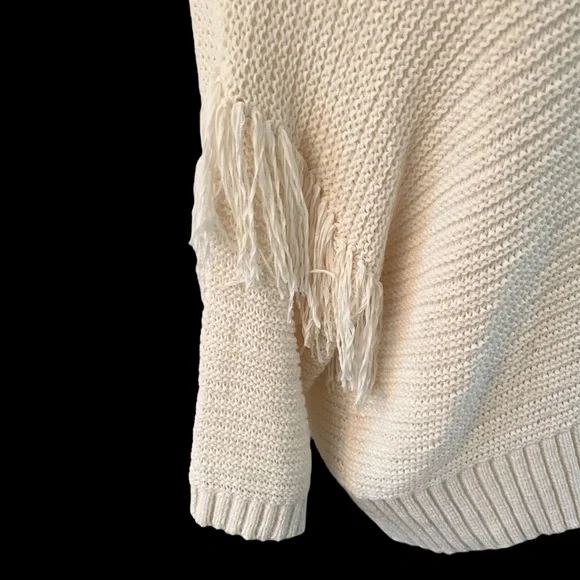 REBECCA MINKOFF IVORY COTTON BLEND SWEATER SIZE LARGE